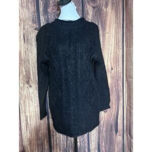 Vintage Rampage Dress Women Sz S Black Fuzzy Sheath Mini Knit 90s Y2K Rave